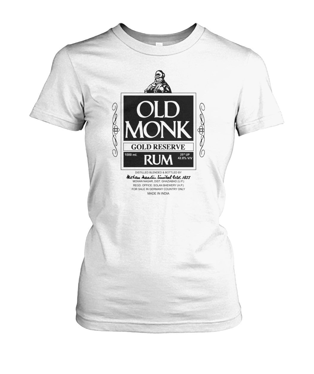 Buy Old Monk - Women's Round Neck Tees White Apparel