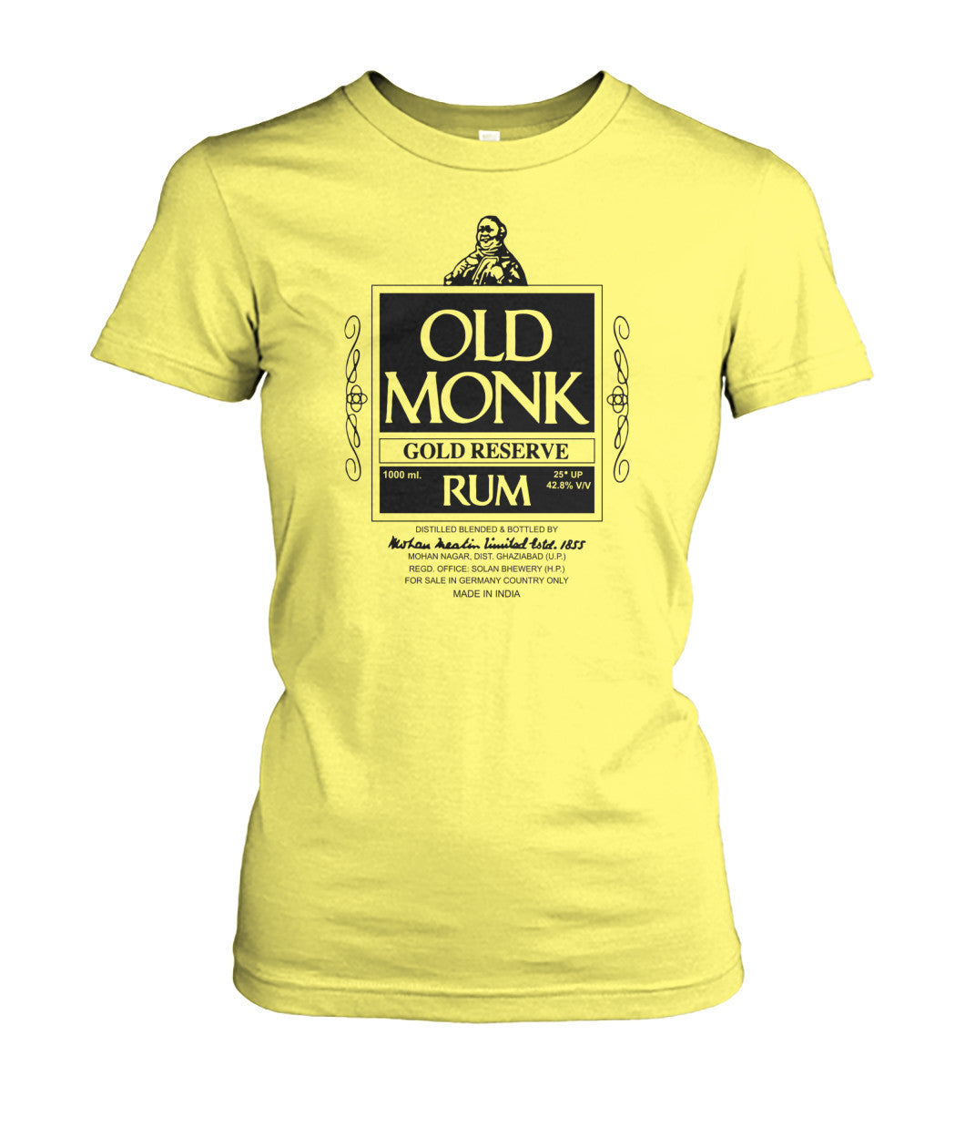 Buy Old Monk - Women's Round Neck Tees Cornsilk Apparel