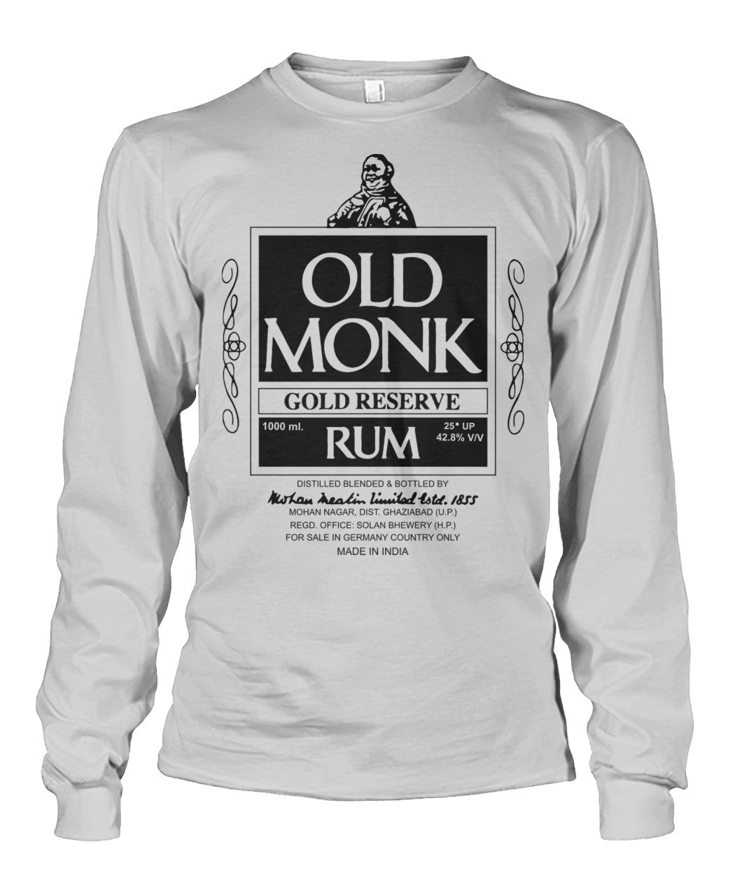 Buy Old Monk - Long Sleeve Ash Grey Apparel