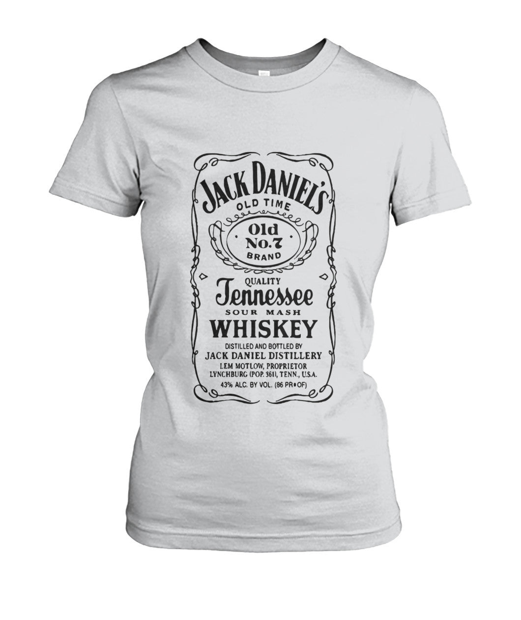 Buy Jack Danial Fans - Womens Round Neck Tees Ash Grey Apparel