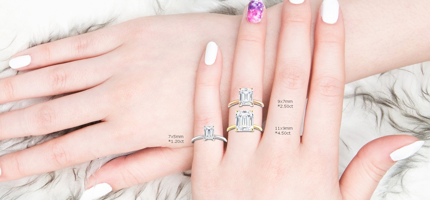 Buy The Four Prongs Moissanite Emerald Solitaire