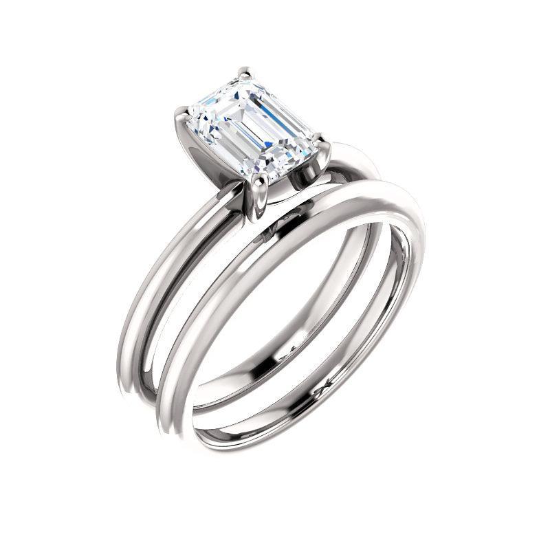Buy The Four Prongs Moissanite Emerald Solitaire