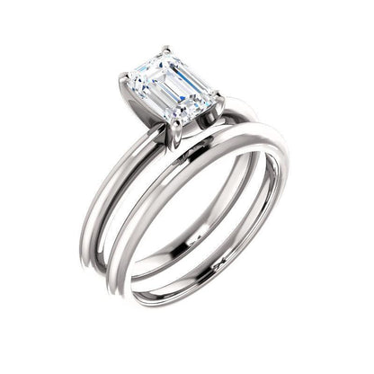 Buy The Four Prongs Moissanite Emerald Solitaire