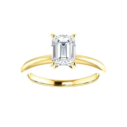 Buy The Four Prongs Moissanite Emerald Solitaire