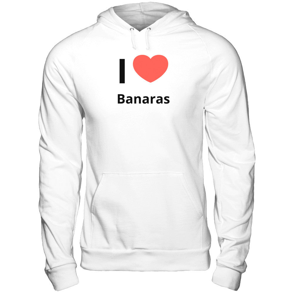 Buy I love Banaras White Pullover Hoodie
