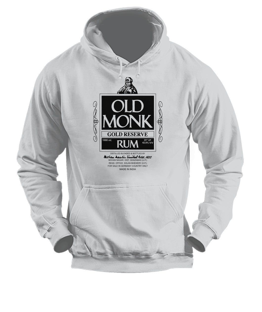 Buy Old Monk - Hoodies Ash Grey Apparel