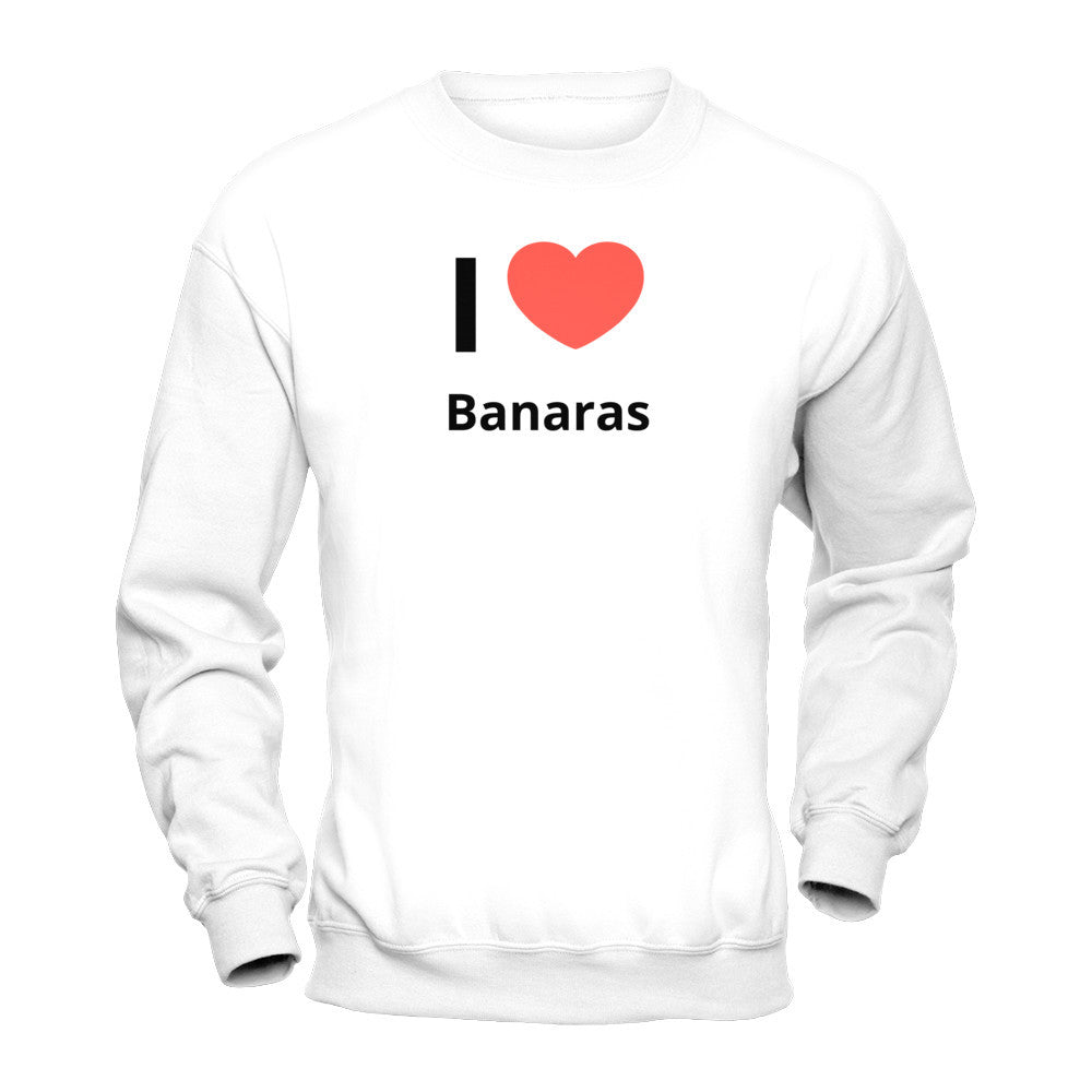 Buy I love Banaras White Pullover Sweatshirt