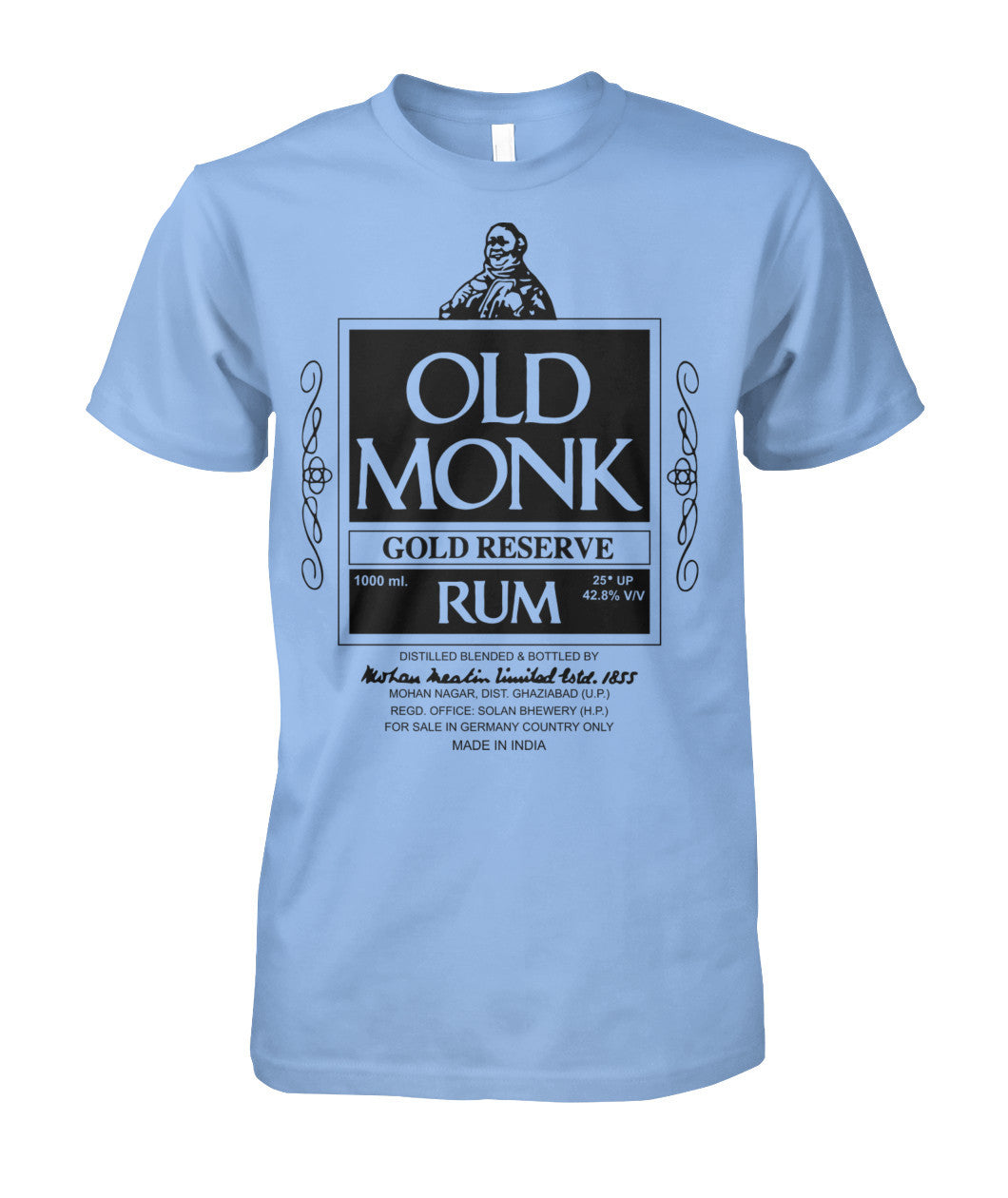 Buy Old Monk Mens Light Light Blue Apparel
