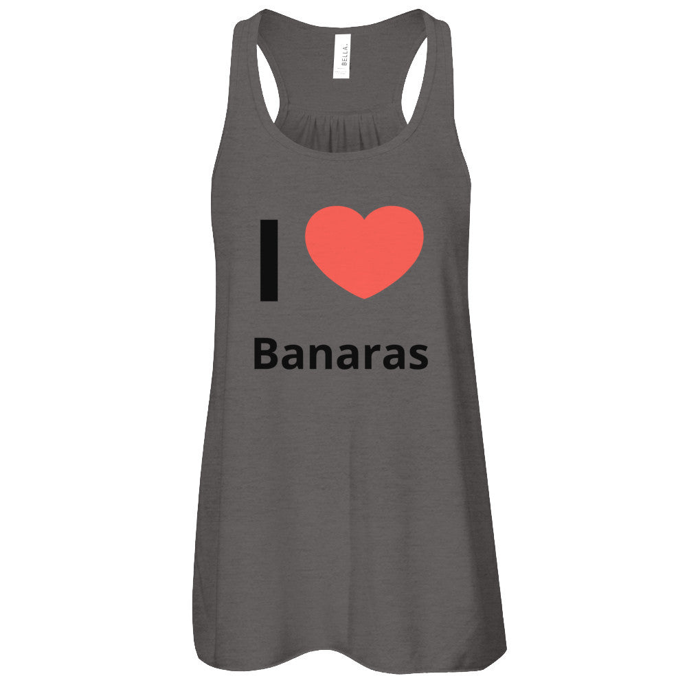 Buy I love Banaras Dark Grey Heather Flowy Racerback Tank