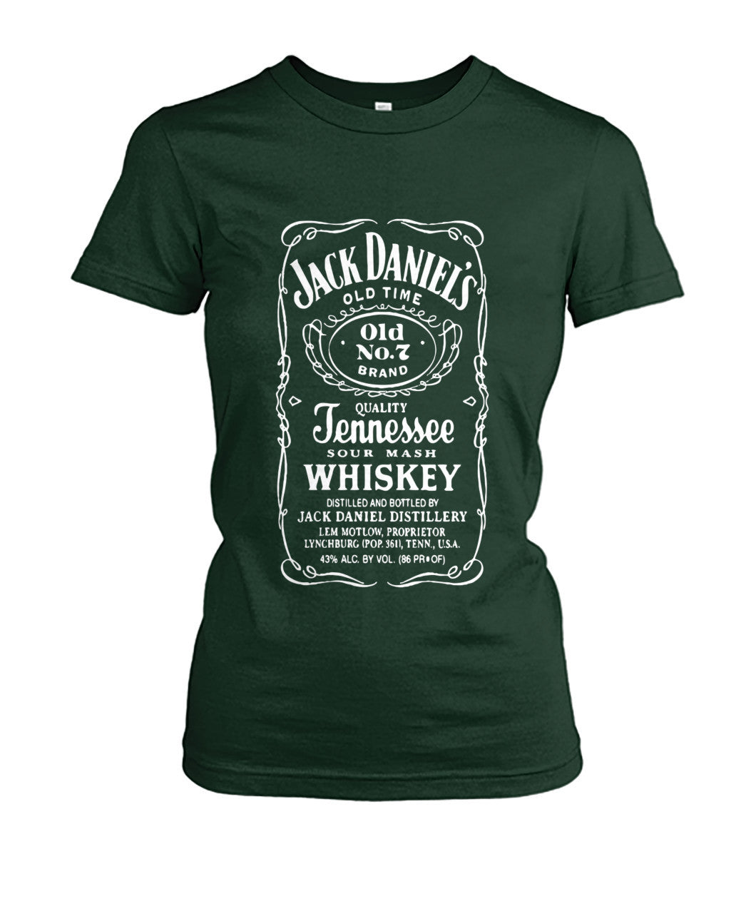 Buy Jack Danial Fans - Womens Round Neck Tees Forest Green Apparel