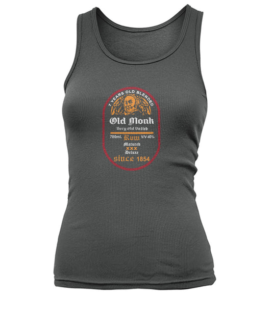 Buy Old Monk - Women's Round Neck Tees Deep Heather Apparel