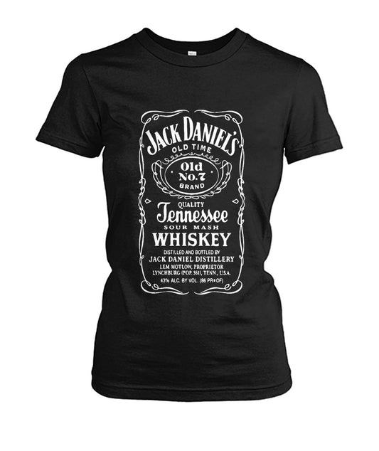 Buy Jack Danial Fans - Womens Round Neck Tees Black Apparel