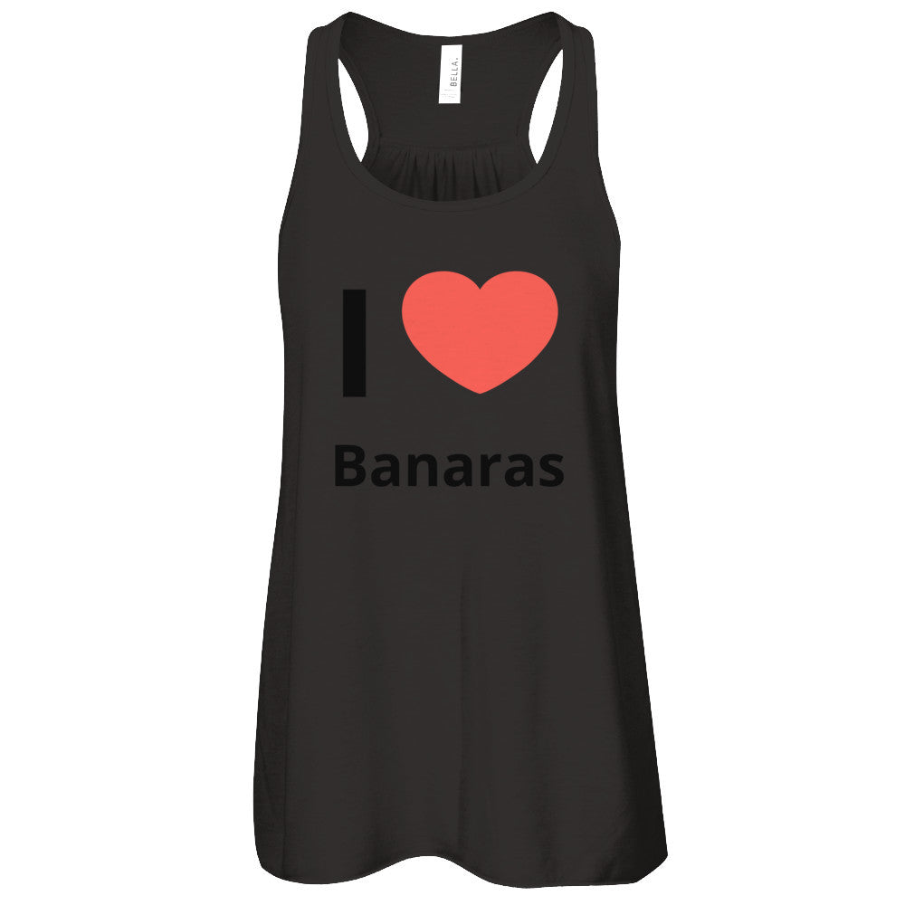 Buy I love Banaras Black Flowy Racerback Tank