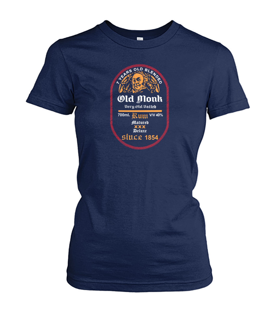 Buy Old Monk - Women's Round Neck Tees Navy Apparel